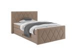 Boxspringbett Josie B Cappuccino Ca. 140x200cm 140/200 cm Cappuccino