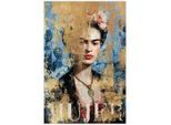 Keilrahmenbild Denise Small Blau/goldfarben 60/90 cm