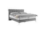 Boxspringbett Queen In Dunkelgrau Ca. 180x200cm 180/200 cm Dunkelgrau