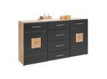 Sideboard Sonate Schwarz/eichefarben 170/92/40 cm 2 Schublade(n)