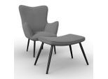Relaxsessel Aurora Holz, Metall, Textil Grau