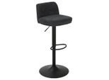 Barhocker Anton Schwarz Metall, Textil Schwarz