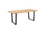 Esstisch Holz Vanina Eichefarben Ca. 180x76 Cm Holz, Metall 180/90/76 cm
