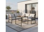 Dining-loungeset Sonora Hell Grau Metall/textil 2-teilig