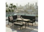 Dining-loungeset Eleonora Outdoorgewebe 4-teilig