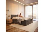Boxspringbett Lisa Dunkelgrau Ca. 180x200 Cm Inkl. Topper 180/200 cm Dunkelgrau