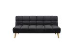 Bettsofa Alva Schwarz Metallfuss Schwarz Holz, Textil