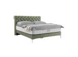 Boxspringbett Queen In Olivgrün Ca. 180x200cm 180/200 cm Olivgrün