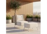 Gartensessel Iska Metall, Textil Creme