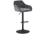 Barhocker Eileen Grau/schwarz Metall, Textil Grau, Schwarz