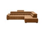 Ecksofa Gremio Rechts Rostfarben Chenille, Webstoff Rostfarben