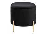 Hocker Schwarz/gold Schwarz Metall, Textil, Holzwerkstoff