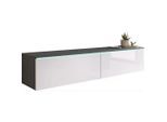 Lowboard D140 Anthrazit, Weiss Hochglanz