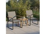 Gartenstuhl-Set Volasi 919252 2er-Set Metall, Kunststoff Anthrazit