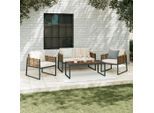 Gartenset Magaluf Beige/naturfarben, 4-Teilig