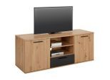 Tv-element In Eichefarben/schwarz Schwarz, Eichefarben 154,8/62,2/52,3 cm