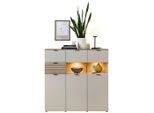 Highboard Memphis Eichefarben/kaschmir 125/125/45 cm 4 Schublade(n)