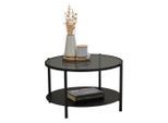 Couchtisch In Grau/schwarz Metall, Glas 70/43/70 cm