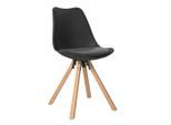 Stuhl Lilly 2 Schwarz/naturfarben Lederlook