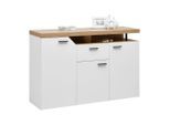 Kommode Nico Weiss/eichefarben , 138/91/40 cm , 1 Schublade(n)