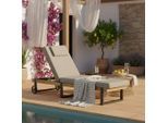 Gartenliege Elenyi Grau Metall/outdoorstoff/holz Grau
