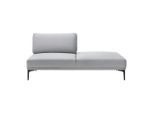 Chaislongue Tessa Grau Samt, Metallfuss Schwarz Textil, Metall Grau