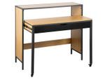 Schreibtisch Lenny 100/40/75.5-93.5 cm Schwarz, Eichefarben