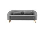 Sofa In Grau "jannike" Velours Dunkelgrau