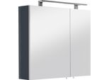Spiegelschrank OPTIFIT "Mino", grau (seidenglanz anthrazit), B:80cm H:68cm T:17,6cm, Schränke, Spiegelschrank, Breite 80 cm