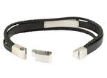 Armband ADELIA´S "Herren Armband – Lederarmband aus Leder 19 cm", schwarz, Armbänder, Herren, 19cm, Leder, Armband, Ideal als Geschenk – dezent und elegant
