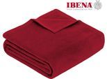 Wohndecke IBENA "Luxus", rot (dunkelrot), B:180cm L:220cm, Baumwolle, Kunstfaser, Wohndecken, Wohndecke, verschiedene Größen, uni, Kuscheldecke, Premium, made in Europe