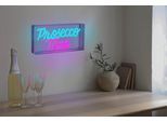 NÄVE LED Dekolicht "PROSECCO TIME", transparent, 1, H: 15cm, 1 Stk., Leuchten, Schriftzug beleuchtet blau rot, Tisch- Wandfunktion, transparent, USB