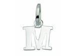 Buchstabenanhänger ADELIA´S "Buchstabenanhänger M 925 Silber – Silberanhänger Buchstabe M", silber, Schmuckanhänger, Damen, M, Silber 925 (Sterlingsilber), Silberanhänger Buchstabe M
