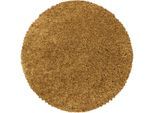 Hochflor-Teppich AYYILDIZ TEPPICHE "SYDNEY 3000", gold (goldfarben), H:30mm Ø:80cm, Polypropylen (PP), Teppiche, Shaggy, Langflor, uni, auch rechteckig, Wohnzimmer