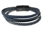 Armband ADELIA´S "Herren Armband – Lederarmband aus Leder 19 cm", blau, Armbänder, Herren, 19cm, Leder, Armband, Schöne Geschenkidee zum einfach so