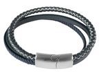 Armband ADELIA´S "Herren Armband – Lederarmband aus Leder 19 cm", blau, Armbänder, Herren, 19cm, Leder, Armband, Ideal als Geschenk zum Muttertag