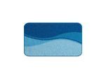 Grund , Blau , Textil , Wellen , rechteckig , 65x115 cm , Oeko-Tex® Standard 100, Made in Europe , Heimtextilien, Badtextilien, Badematten, Badematten