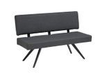 Livetastic , Dunkelgrau , Metall, Textil , 140x90x62 cm , Esszimmer, Bänke, Polsterbänke