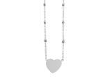 Kette mit Anhänger ADELIA´S "Damen Edelstahl Halskette mit Anhänger Herz", silber (silberfarben, grau), Halsketten, Damen, unbekannt, Edelstahl