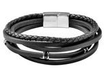 Edelstahlarmband ADELIA´S "Unisex Armband aus Edelstahl" Gr. 19, schwarz silber, Armbänder, Herren, 19, Edelstahl, Edelstahlarmband