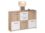 Mid.you , Weiß, Sonoma Eiche , Holzwerkstoff , 2 Fächer , 2 Schublade(n) Schubladen , 115x77x30 cm , stehend ,