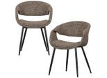 Livetastic , Braun, Schwarz , Metall, Textil , 57x78x57 cm , Esszimmer, Esszimmerstühle, Armlehnstühle