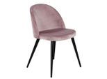 Livetastic , Rosa, Schwarz , Metall, Textil , Füllung: Schaumstoff , 50x76.5x57 cm , Esszimmer, Esszimmerstühle, Polsterstühle