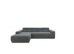 Mid.you , Dunkelgrau , Textil , Uni , Ottomane links, L-Form , 285x175 cm , Made in EU, FSC MIX , Rücken echt , Wohnzimmer, Sofas & Couches, Wohnlandschaften, Ecksofas