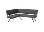 Livetastic , Dunkelgrau , Metall, Textil , L-Form , 190x150 cm , Esszimmer, Bänke, Polsterbänke