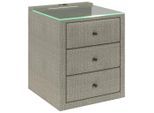 Sembella , Champagner , Kunststoff, Glas, Textil, Holzwerkstoff , 3 Schublade(n) Schubladen , 49.5x56.5x46 cm , Soft-Close-System ,