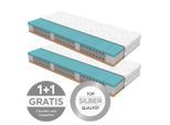 Primatex Deluxe , Weiß , Textil , H2 , Füllung: Polyester, Hohlfaser , 90x200 cm , Oeko-Tex® Standard 100 , Bezug abnehmbar/waschbar, Ober- und Unterseite versteppt, wendbar, optimale Belüftung, für verstellbare Lattenroste geeignet, Tragegriffe, atmungsaktiv, aktive Schulterzone, antibakteriell, Wendematratze, Bezug rundum abnehmbar, Matratzenklasse Silber, Matratzenentfaltung in 48 Stunden , Sch