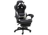 Livetastic , Schwarz, Weiß , Metall, Kunststoff, Textil , 68.5x116-124x65 cm , ausziehbare Fußstütze , Büromöbel, Bürostühle, Gaming Stühle