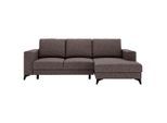 Livetastic , Braun , Textil , Füllung: Schaumstoff , Ottomane rechts, L-Form , 244x156 cm , Made in EU , Liegefunktion ,