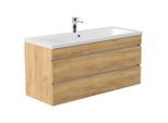 Mid.you , Eichefarben , Holzwerkstoff , 2 Schublade(n) Schubladen , 120 cm , hängend , Badezimmer, Badezimmermöbel, Badezimmerschränke, Waschtische
